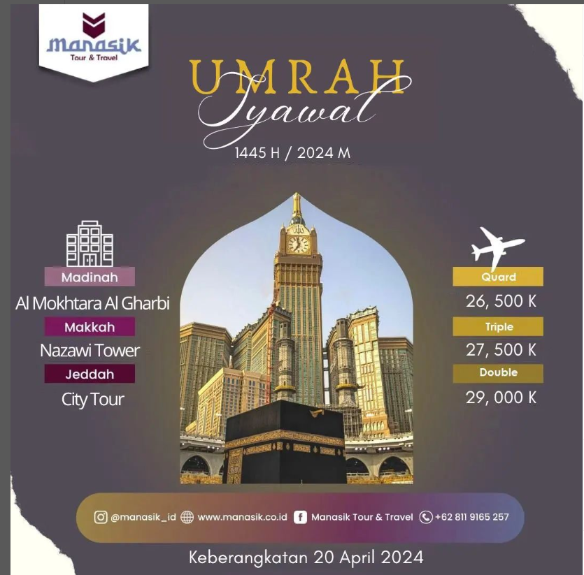 Biaya Umroh Mandiri 2024 - 2025 Terbaru Manasik Tour Travel