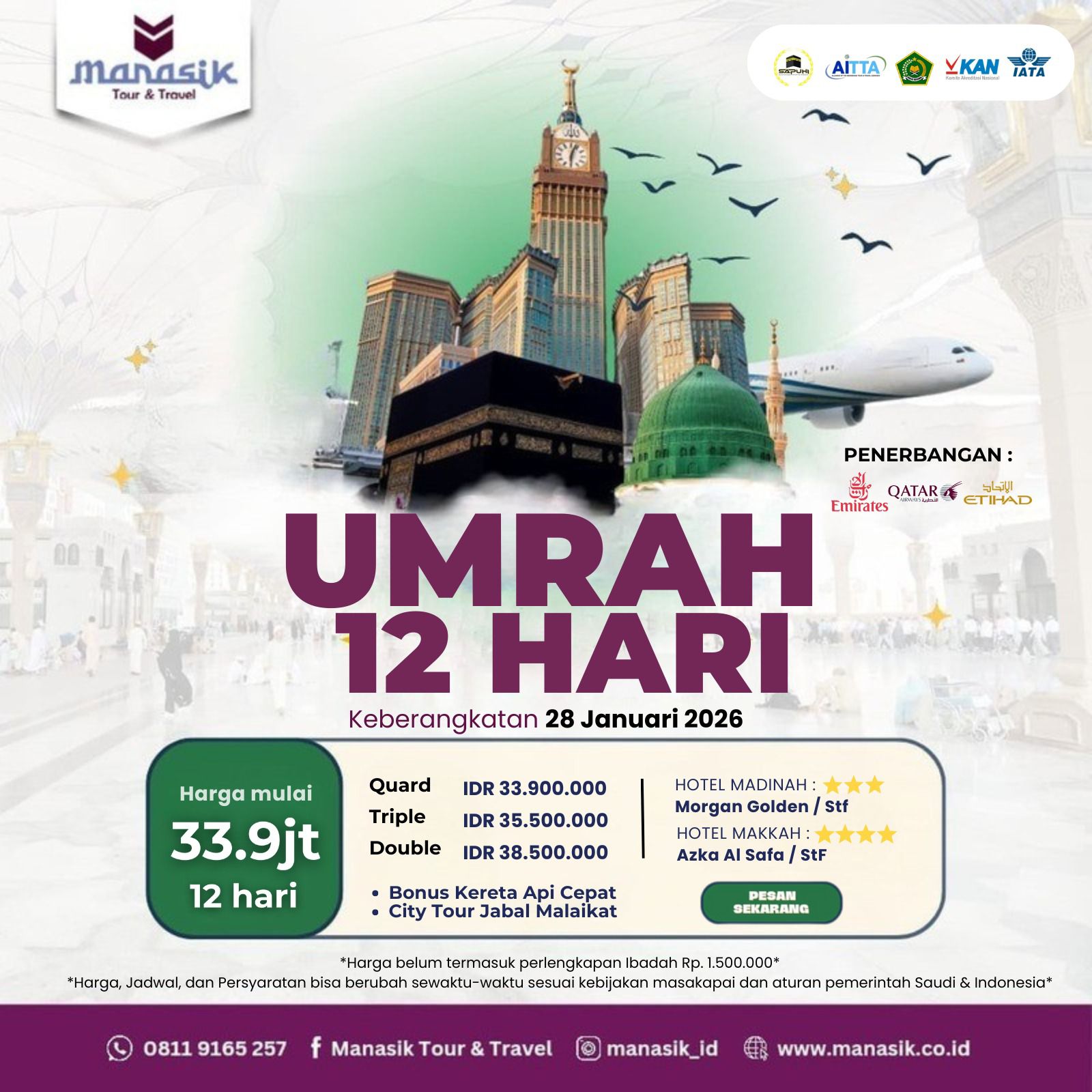 Paket Umrah 12 Hari – Manasik Tour & Travel