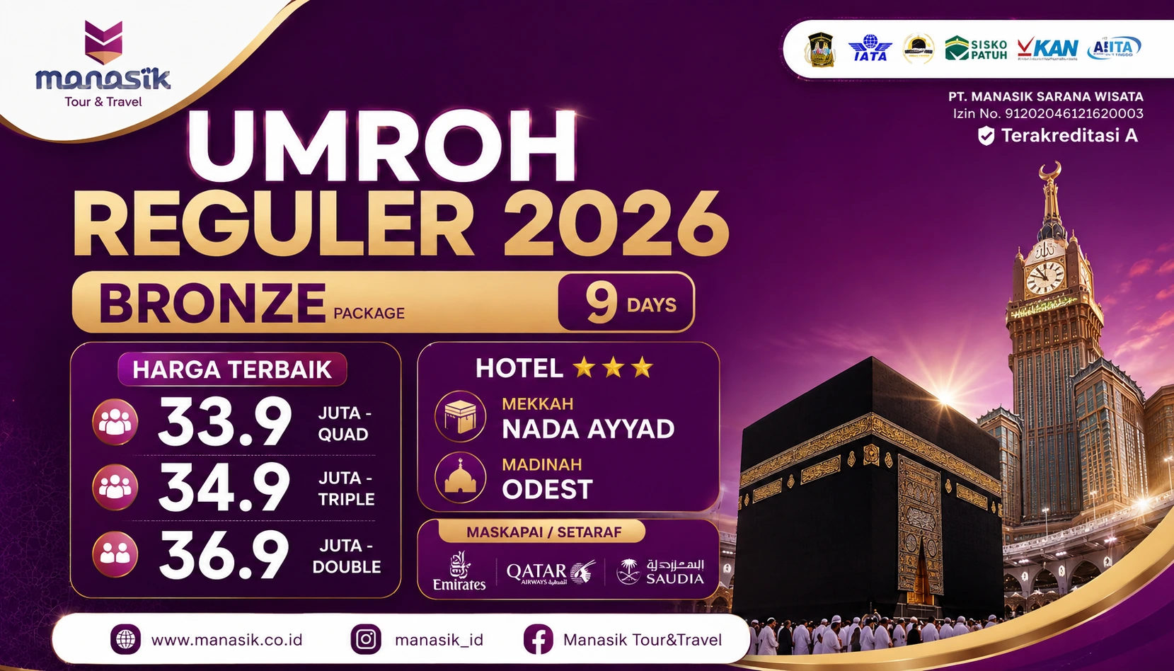 Paket Umroh Bronze Manasik Tour Travel