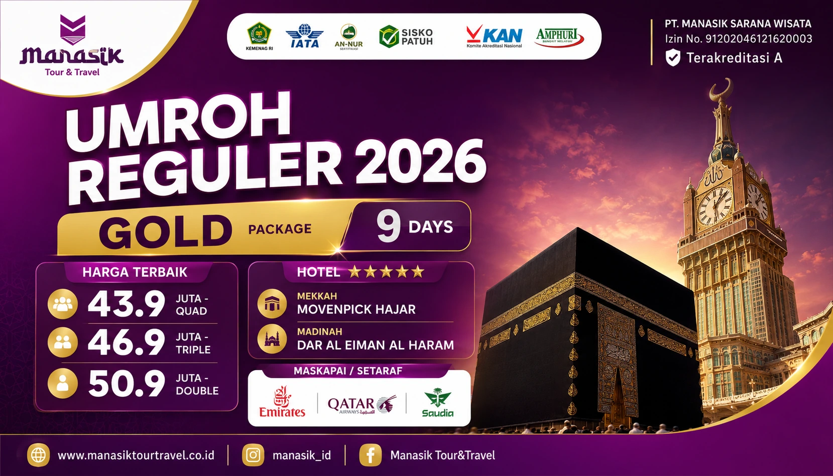 Paket Umroh Gold Manasik Tour Travel