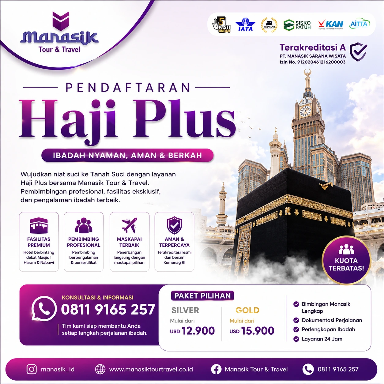 Pendaftaran Haji Plus Manasik Tour Travel