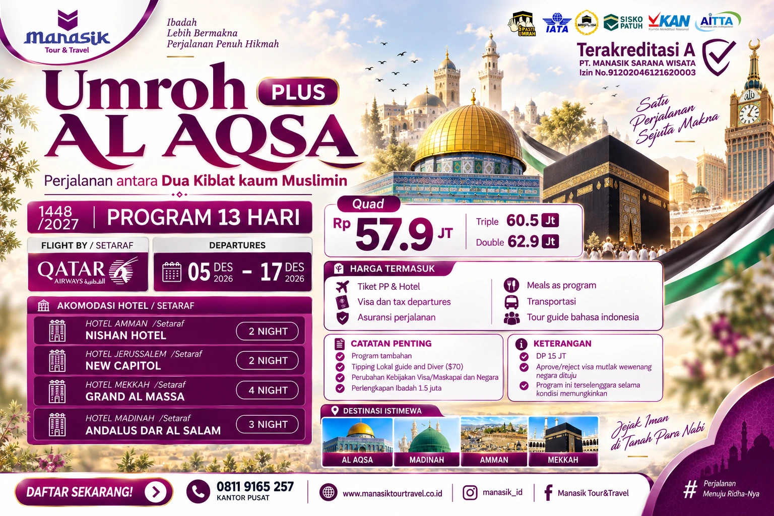 Program Umroh Plus Al-Aqsa Manasik Tour Travel
