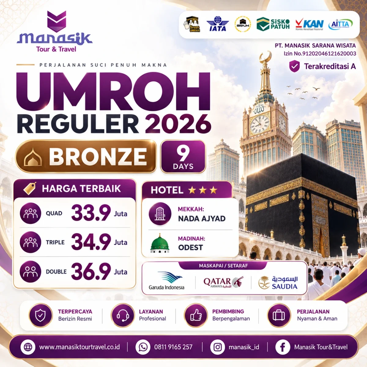 Paket Umroh Bronze - Umroh Reguler Bronze 7 November 2026