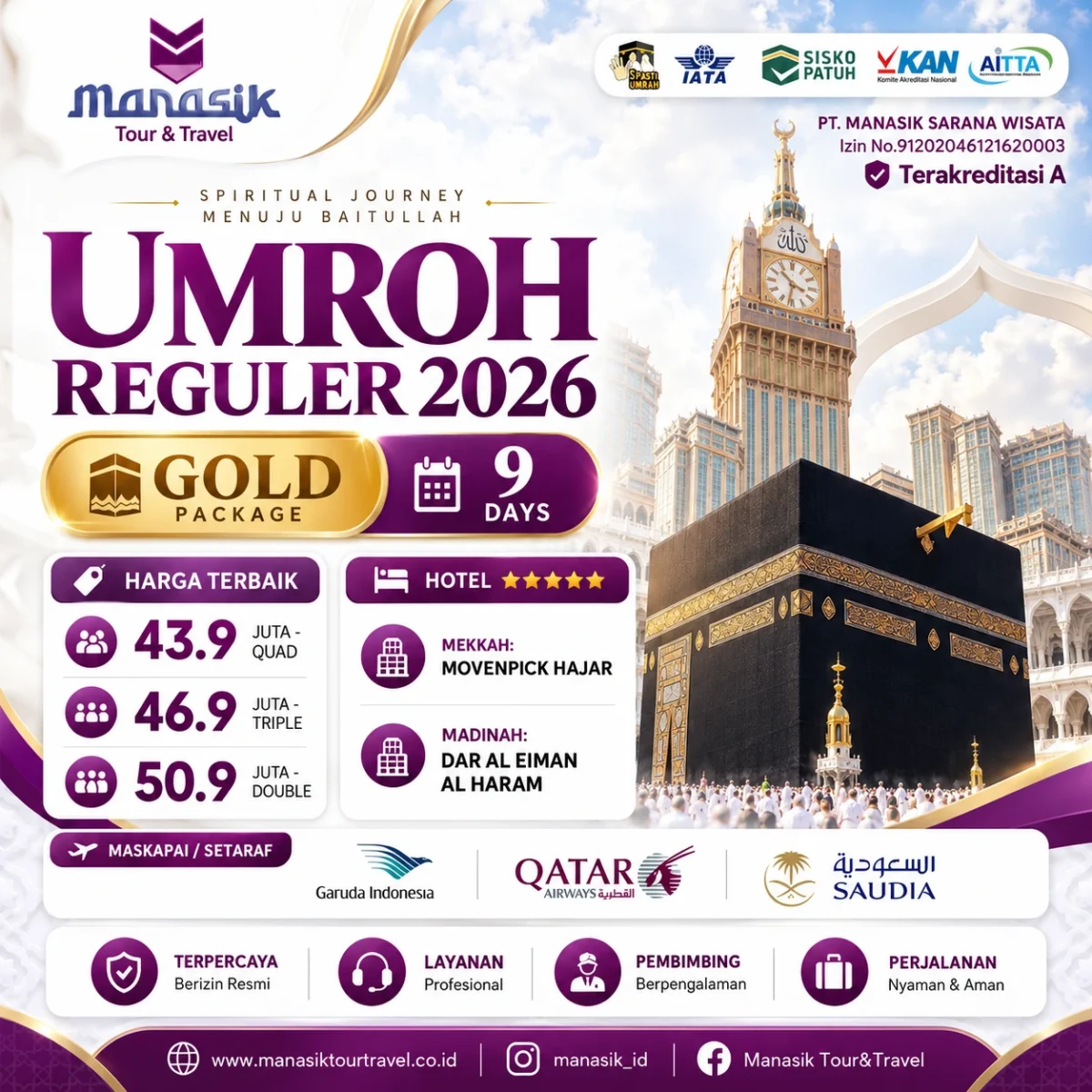 Paket Umroh Gold - Umroh Reguler Gold 7 November 2026