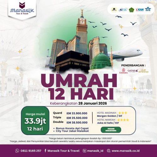 Paket Umrah 12 Hari – Manasik Tour & Travel